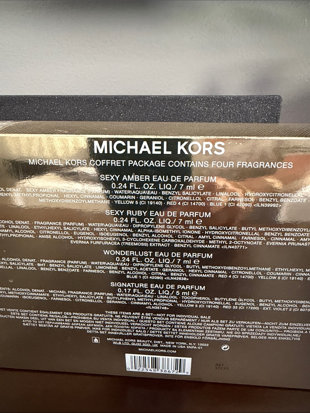 Michael Kors Mini Perfume Set — Gold Clear Pink Yellow Amber Bottles - Picture 2 of 6